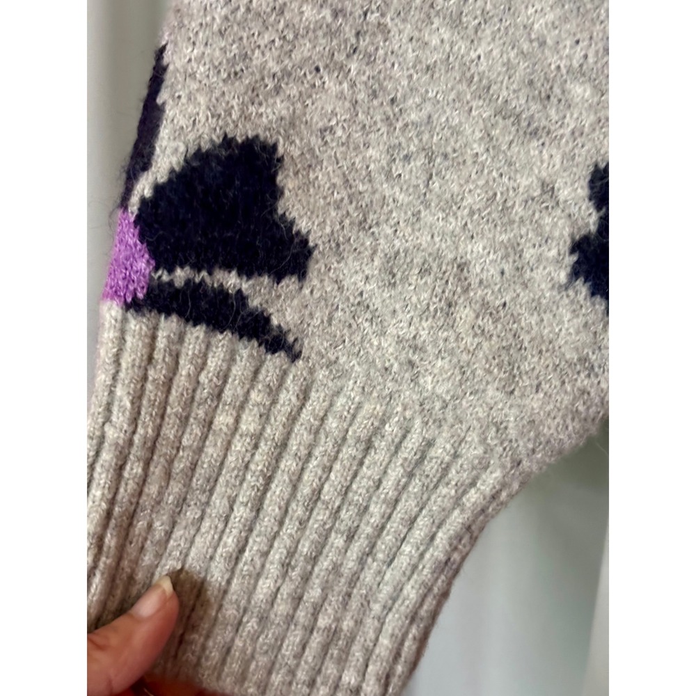 Torrid Womens Grey Floral Intarsia Knit Crewneck Sweater Plus Size 2 2X 44495640 - Picture 3 of 7
